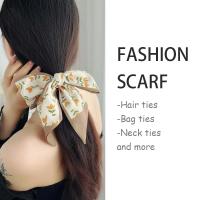 5 unidades/juego de bufanda de satén de seda, bandas para el cabello de tela para mujer, accesorios de tocado, bufandas de señora, cinta para el cuello para asa de bolso - details 0