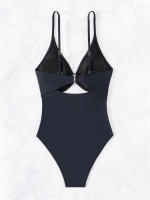 Bañador de una pieza para mujer, traje de baño ahuecado, Monokini Sexy con tirantes, ropa de playa sin espalda para verano - details 17