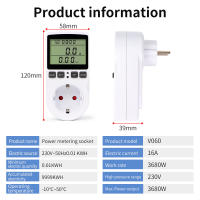 Medidor de potencia de CA, voltímetro Digital LCD, vatímetro de consumo, medidor de energía eléctrica, Monitor Analizador de coste KWH, enchufe de la UE - details 6