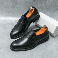 Zapatos formales de negocios para hombre, calzado de cuero PU de tacón bajo, estilo británico, hebilla de Metal a la moda - details 2