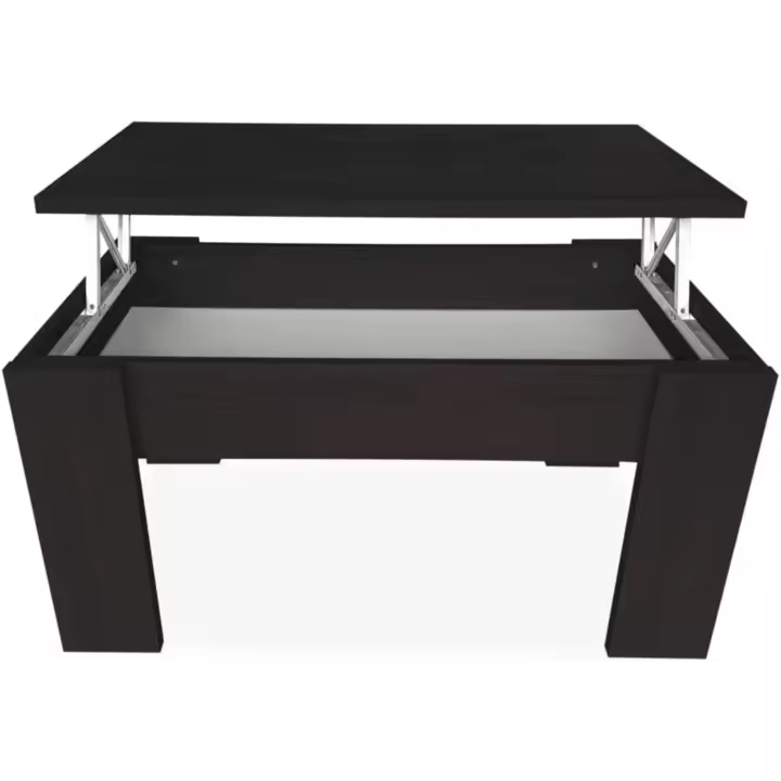 Mesa de Centro para Café/Té Elevable, Estilo Salón o Comedor, Color Wengue, Medidas 90 cm x 50 cm x 46/57 cm - 1
