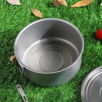 Olla para exteriores de gran capacidad, olla colgante de titanio de 1,8 litros con sistema digestivo de tapa, camping portátil ultraligero y - details 6