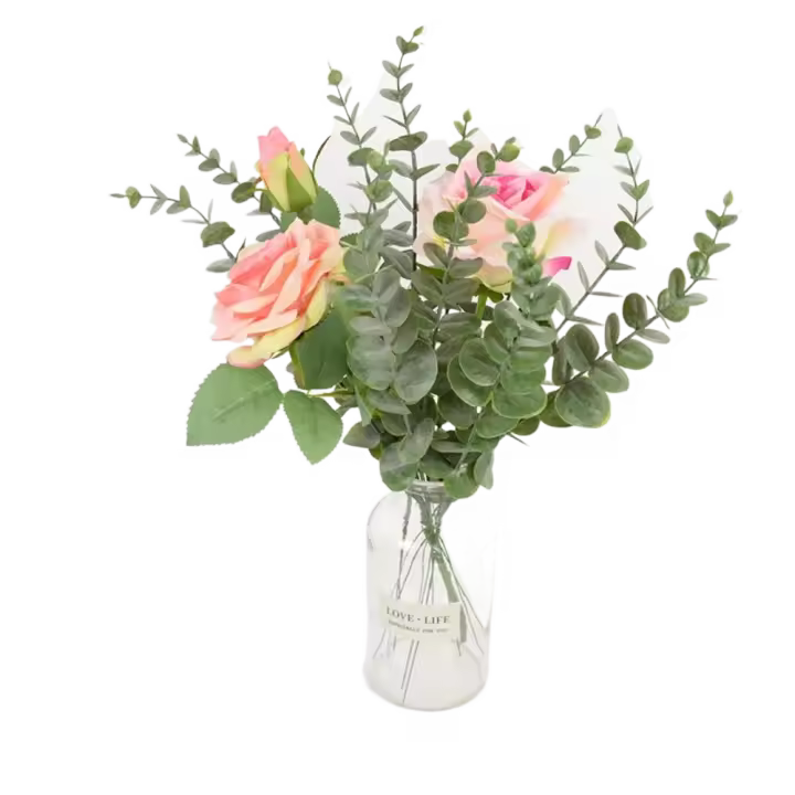 Florero DIY para decoración de jardín, florero para fiesta al aire libre para boda, planta falsa, eucalipto Artificial, rama verde, hojas artificiales - 1