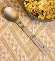Cuchara de viaje sin bordes, mango plegable, utensilios VIE ligeros, villas portátiles para picnic y camping, cuchara de titanio - details 6