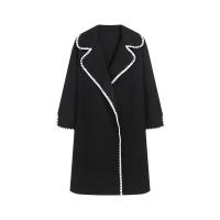 Camiseta de lana de doble cara para mujer, chaqueta cortavientos tejida con solapa de manga larga, holgada, otoño e invierno - details 2