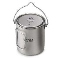 Lixada - maceta colgante portátil de titanio ultraligera, 900 ml/1600 ml, con asa plegable con tapa, utilizada para acampar al aire libre, hacer senderismo, - details 14