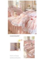 Conjunto de Cama de Princesa Rdovkxua Rufa de Algodón Sólido, Funda de Cojín de Rey y Reina, Falda de Cama con Volantes para Mujeres - details 3
