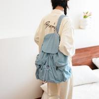 Linda mochila con cordón de estilo coreano, gran capacidad, diseño de nicho, bolsa de nailon suave y ligera, bolsa plegable para libros, bolso de hombro para exteriores - details 19