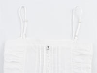 OUWU- Nueva Moda Para Mujer, Decoración Plisada Bordada, Top Ajustado Con Tirantes De Un Solo Pecho, Chaleco Retro Sin Mangas Para Mujer, Top Elegante - details 4