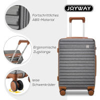 Joyway 3 Piezas Juego de Maletas, Equipaje de Cabina Viaje en ABS, Ultrasligeras Maleta de Mano 20'', con Espacio Expansión, Giratorias de 360° y Cerradura TSA Incluidas 1 Bolsa, 1 Neceser - details 2