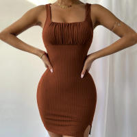 Vestido de punto de tirantes de temperamento Delgado para mujeres - details 11