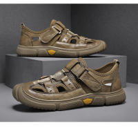 Sandalias de verano para hombre, sandalias romanas de cuero de ocio, zapatos de playa transpirables, zapatos cómodos para hombre, chanclas para exteriores, zapatillas deslizantes - details 16