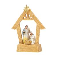 Escena Navideña de Resina Figura de Familia Santral con Estante de Libros - details 6