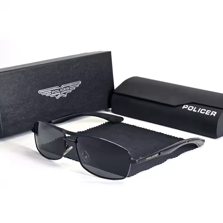 POLICER Gafas de Sol UV400 Polarizadas Rectangulares para Hombres Mujeres Lentes Anti-Reflexo Conducir Ciclismo Aventura al Aire Libre - 1