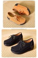 Zapatos de plataforma informales con cuña de cuero PU para mujer clásicos con botas de goma para uso diario - details 8