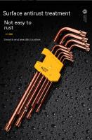 Llave hexagonal Torx con estrella Allen de brazo corto, llaves con orificios de extremo de seguridad, juego de 9 piezas con esta - details 7
