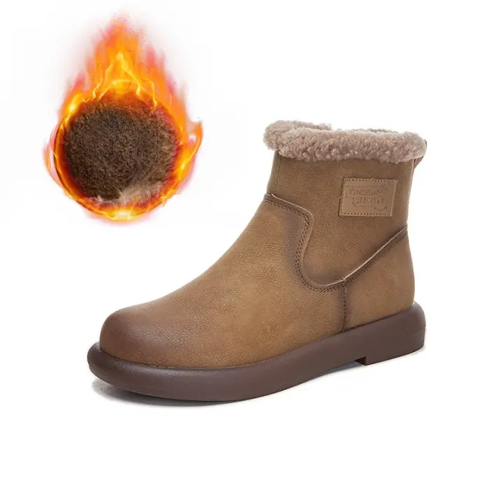 Nuevas botas de nieve de terciopelo cálidas botas de mujer botas cortas casuales versátiles - 1