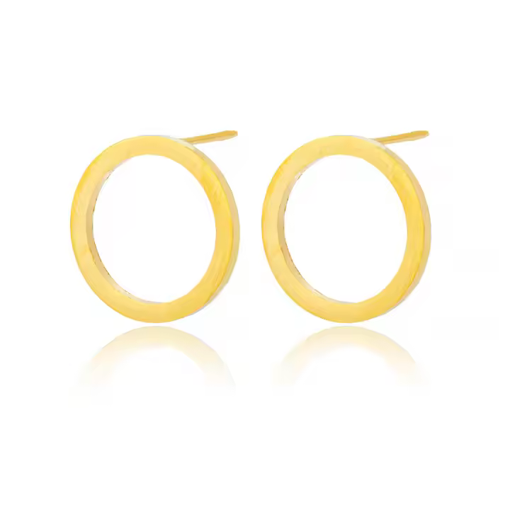 Pendientes Redondos De Acero Inoxidable Para Mujer Color Oro Estilo Geométrico Joyería De Moda Para Fiestas Regalo De Cumpleaños - 1