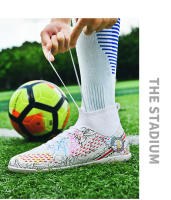 Zapatos de fútbol profesionales FG/TF para adultos, botas de fútbol de Punta larga antideslizantes, tacos altos de tobillo para niños pequeños, zapatillas de fútbol de hierba - details 32