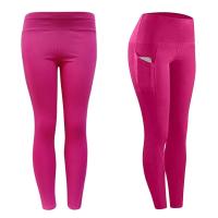 Body de gimnasio de entrenamiento push-pull de cintura alta con bolsillo lateral para mujer, pantalones deportivos para correr y yoga - details 16
