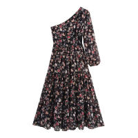 OUWU Vestido Largo de Verano Estilo Bohemio para Mujer Algodón, Lino, Floral, Manga Corta, Estilo Coreano, Casual - details 1