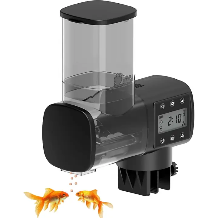Alimentador Automático de Peces, comedero automático Peces 500ML Gran Capacidad Dispensador Comida Peces con Pilas Accesorios para Pecera, 3 Pilas AA No Incluidas - 1
