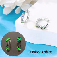 Aretes Redondos de Plata 925 Estilo Elegante para Mujeres con Piedra Principal de Zirconio y Diseño de Encanto Brillante Color en Oro - details 53