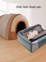 Cama cálida cerrada para perros pequeños y medianos, cueva impermeable plegable, casa extraíble, nido para gatos, cesta, suministros para mascotas - details 2