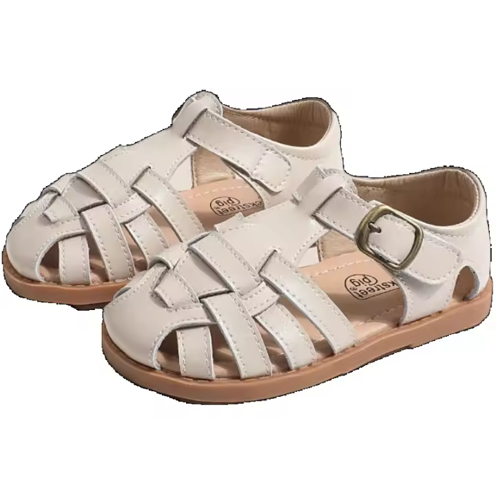 Sandalias para niños niña verano compañero de clase niño bebé zapatos de playa niña mediana sandalias tejidas romanas suela suave antideslizante - 1