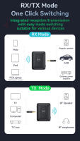 VAORLO-receptor de Audio con Bluetooth 5,4, transmisor compatible con USB, tarjeta TF, reproducción de 3,5mm, AUX, estéreo, HIFI, sin pérdidas, adaptador inalámbrico de música - details 2