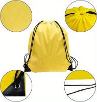 Mochila de nylon vibrante de 1 pieza - Ligera y duradera, bolsa de almacenamiento de 16" con cordones negros para deportes, viajes, yoga, gimnasio y camping al aire libre, mochila para viajes - details 1