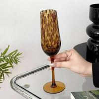 Copa de champán de leopardo Vintage, copas de vino de alta gama, copa de cola ámbar, herramientas de fiesta - details 3