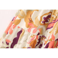 BUNO-mujeres moda Primavera Vintage impreso popelina vestidos largos con cuello en V midi francés elegante ropa de noche femenina - details 14