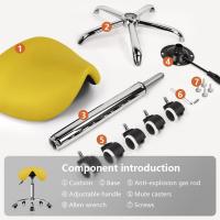 Taburete con Ruedas Silla Trabajo Altura Ajustable Giratorio Taburete de Oficina con Asiento de Silla de Montar Negro - details 13