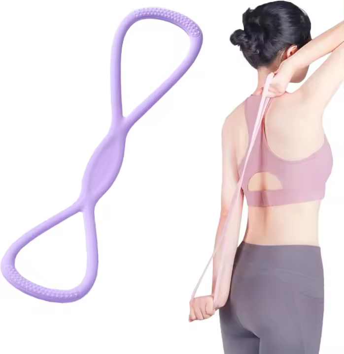 Banda de Resistencia de Silicona en Forma de Figura 8 Manijas para Fitness para Hombres/Mujeres - 1