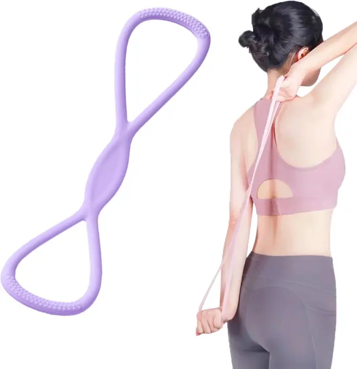 Banda de Resistencia de Silicona en Forma de Figura 8 Manijas para Fitness para Hombres/Mujeres - 1