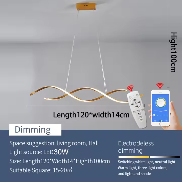 Luces colgantes LED modernas para sala de estar, comedor, Bar, cocina, trabajo, hogar inteligente, Alexa, Google, RC, accesorios de lámpara colgante - 1