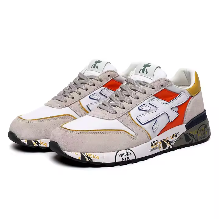 Moda nuevos zapatos masculinos con zapatillas deportivas casuales de cuero retro transpirables de suela gruesa. - 1