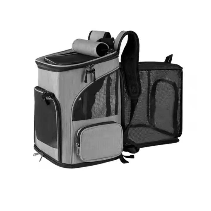 Mochila transportadora transpirable para gatos, bolsa de viaje plegable para transporte de mascotas, expandible, gran capacidad, creativa para gatos y perros - 1