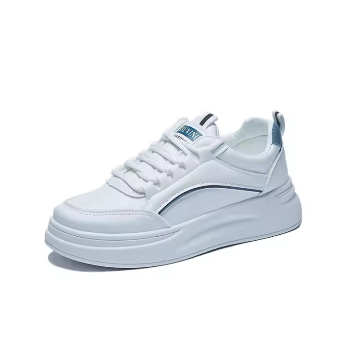 Zapatos blancos pequeños para mujer, estilo marino 2025, nuevos, transpirables, para estudiantes, para correr, color burdeos, con suela gruesa, informales. - 1