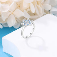Anillo de Plata Esterlina 925 con Zirconia de Estrella de Copo de Nieve - details 53