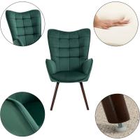 Sillones de salón Butaca nórdica Sillas Escandinavo Relax Acolchado con reposabrazos y patas de madera, tela, para dormitorio comedor, gris - details 31