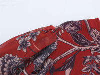 Blusa de Mujer OUWU 2025 Cuello Redondo, Manga Abombada, Estampado Floral, Botones - details 4