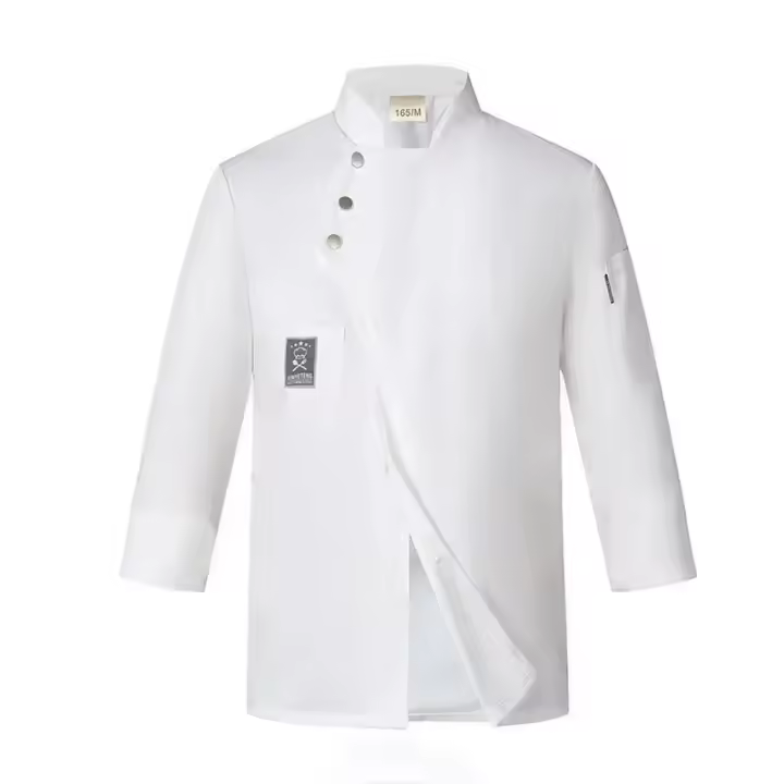 Chaqueta de Chef de restaurante para hombre, ropa de trabajo de cocina y cafetería de manga larga, abrigo de cocina para panadería, Tops, uniforme de Chef de sushi, conjunto corto - 1