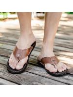 Moda zapatillas hombres verano al aire libre desgaste casa suave fondo una palabra zapatillas playa versión coreana de hombres sandalias zapatillas - details 4