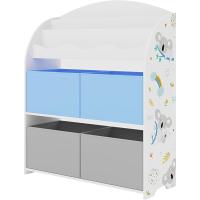 Estantería para Niños de 3 Niveles y 4 Cajas Diseño de Dinosaurio Verde/Amarillo - details 10