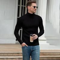 Nuevo suéter de cuello alto de invierno para hombre, suéter tejido informal para hombre, jerséis de Fitness para mantener el calor, Tops - details 10