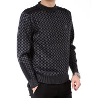 Suéter de cuello simulado para hombre, Jersey informal de manga larga, con borde de ribetes - details 4