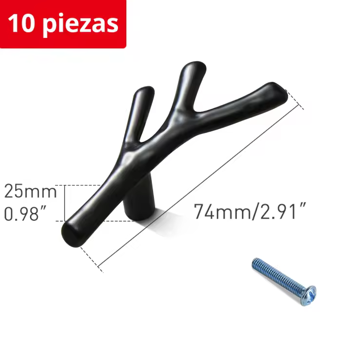 KAK-10 piezas rama de árbol Pomos y tiradores de armario de cocina aleación de Zinc dorado manija de muebles perillas decorativas para cajones herrajes para puertas - 1
