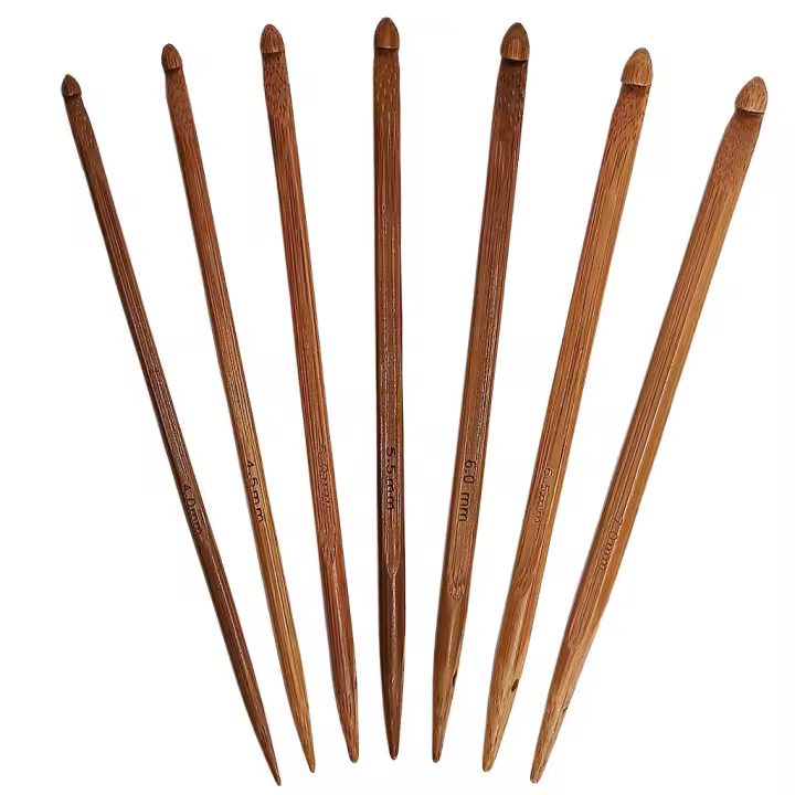 Agujas de Punto Mágicas de Bambú 7Pcs para Manualidades DIY y Artesanía Herramientas de Costura Peluche Tricot Olhar Punzón - 1